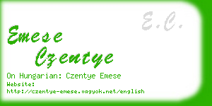 emese czentye business card